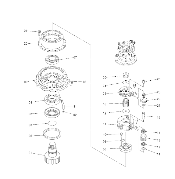 ODM частей коробки передач экскаватора отверстий 1033370 снабжения жилищем конечной передачи ZX200-3 18