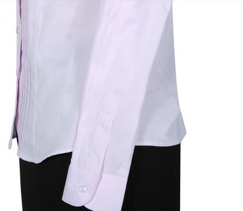 Pink Female Work Uniform Shirts 1 Breast Pocket As Business Office Clothing