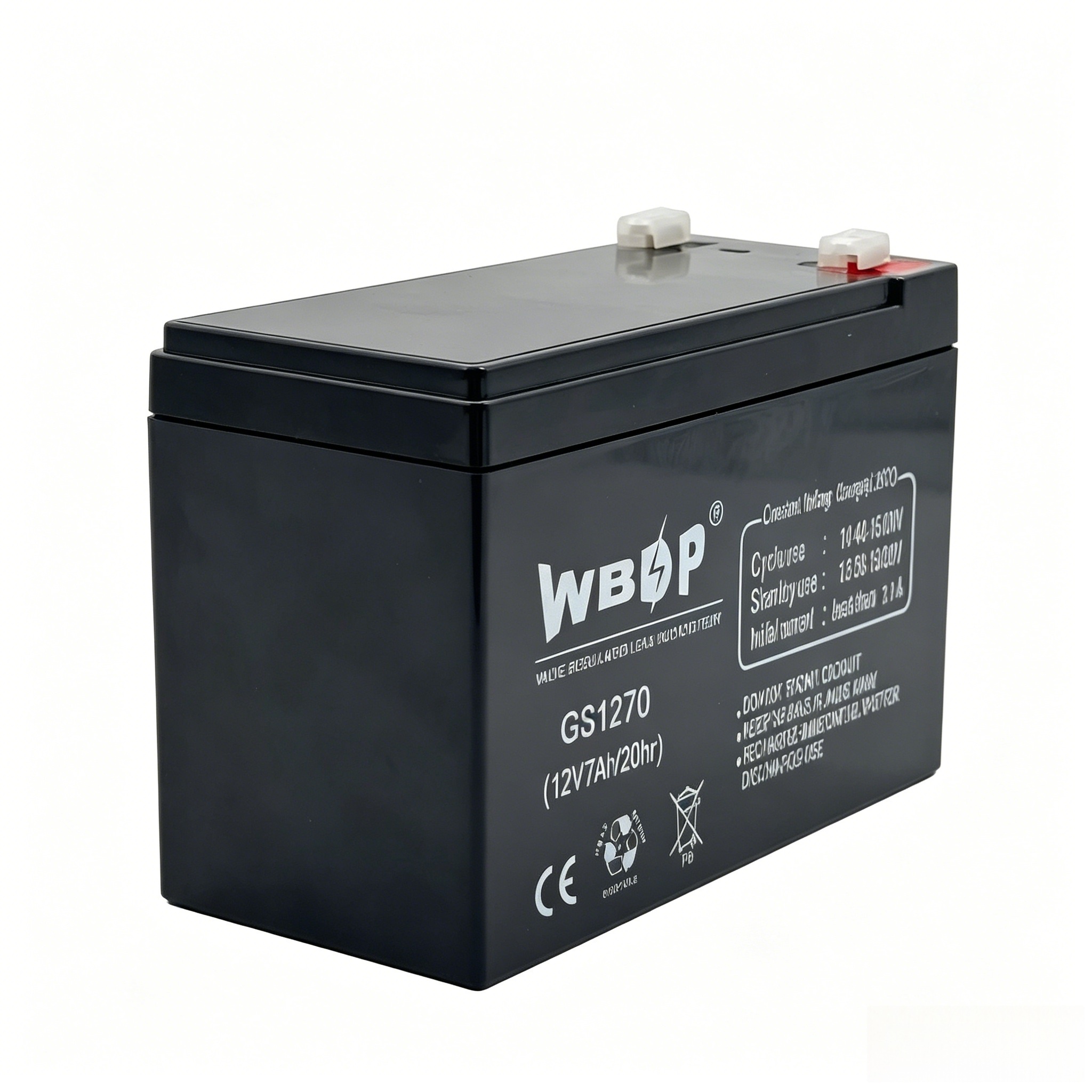 7AH 12V AGM Battery Black Lead Acid Battery For UPS Security Alarm Emergency System Medical Equipment