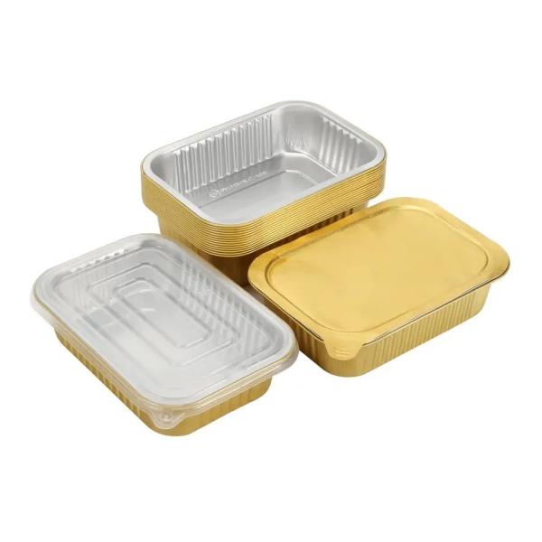 Small Aluminum Foil Pot with PP Cover 1 lb 50 Packs 16 oz