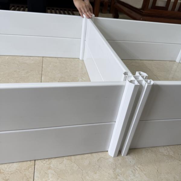 White Raised PVC Planter Box Comfortable Height Rot Resistant