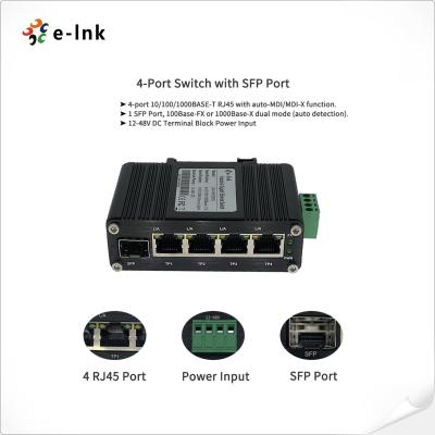 Os ethernet industriais da montagem do ruído do gigabit de ELink comutam o porto 5 Unmanaged
