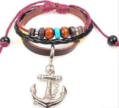 Anchors personalized leather bracelet bracelet jewelry gift ideas leather jewelry Pirates