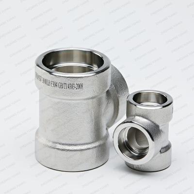 304L 316L Forged Stainless Caps T Shaped  Forged Threaded Fittings Tee