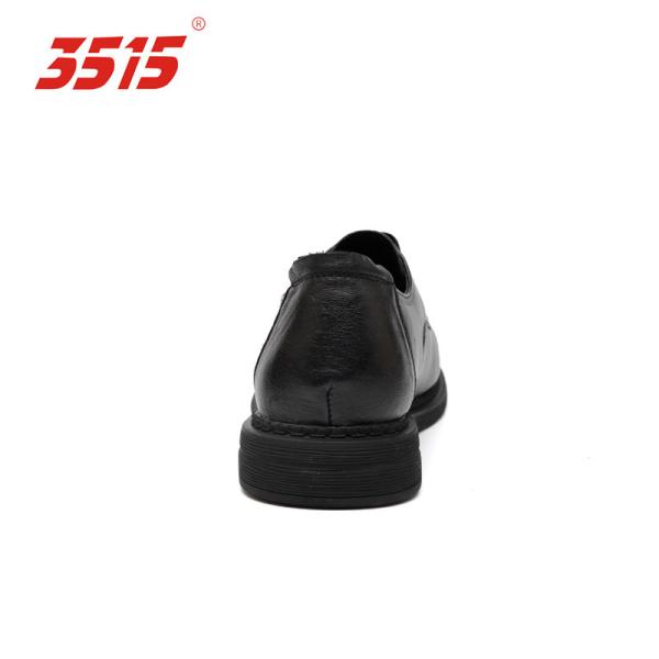 3515 British Lace Up Leather Shoes PU Insole Black Leather Dress Shoes