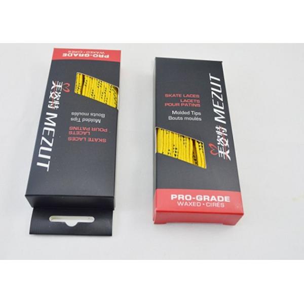 Non Slip Durable Waxed Ice Hockey Laces , Custom Yellow Hockey Skate Laces