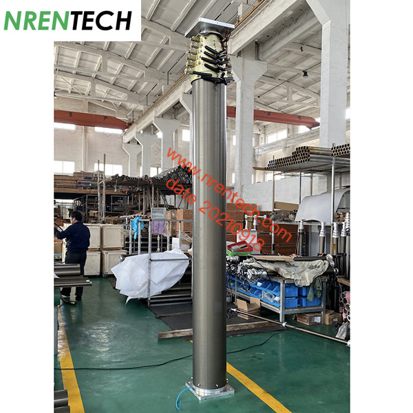 15m  telescoping mast 350kg payloads for integrated telecom tower trailer