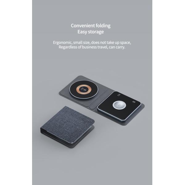 Portable Fast Charge Wireless Charging Pad with Over-heat Protection and 5V/3A Input