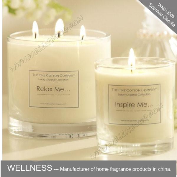 scented three cotton wick soy wax candle in clear glass jar  with gift box