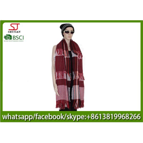 250g 180*83cm 100%Acrylic woven layers tassel  scarf  factory  keep warm fashion stripe hot sale new style poncho