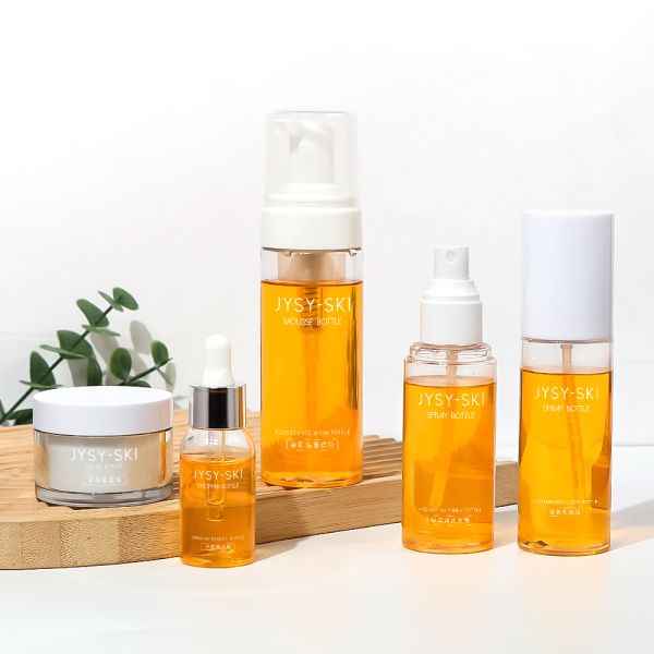 Customizable PET Plastic Cosmetic Bottle Set for Leak-Proof Skincare Packaging