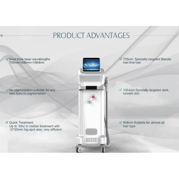 800w power three waves no pains permanent Diode laser hair removal machine in Spa