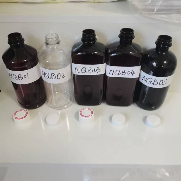 Silk Screen Printing Empty Full Sets 115ml 4oz Tris Cough Syrup Pharma Plastic Clear Bottle Crc Cap Paper Box Blue Labels