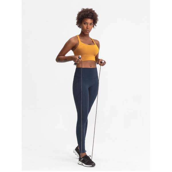 Women Side Phone Pocket 220gsm Workout Leggings Tights No T Line Squatproof Hip Lift