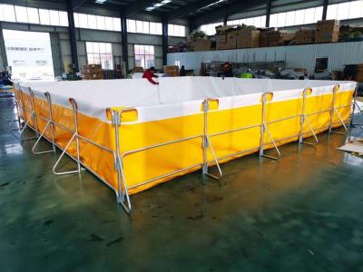 Square Flexible Metal Frame 1050gsm 25000L Tarpaulin Fish Tank Collapsible Fish Tank