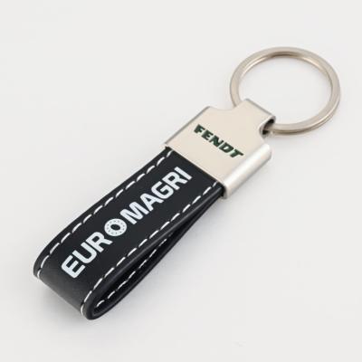 wholesale personalized logo lanyard gifts leather initial  keychains ornament pu genuine leather keyring