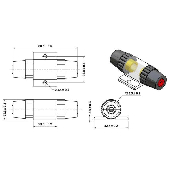 Автомобиля стеклянной лампы AGU-05 патрон предохранителя водоустойчивого AGU 50A 60A 80A AMP 10x38mm аудио
