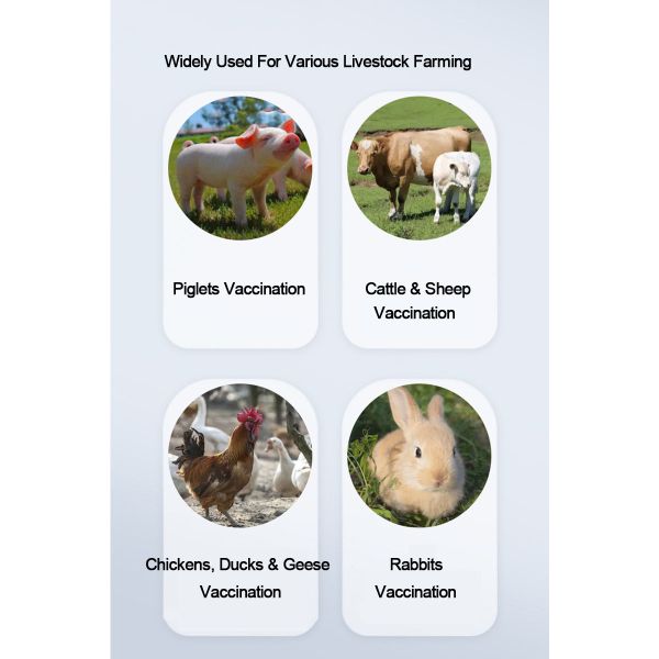 Adjustable Dose Veterinary Syringe with Continuous Injection and Medical Grade Plastic for Livestock