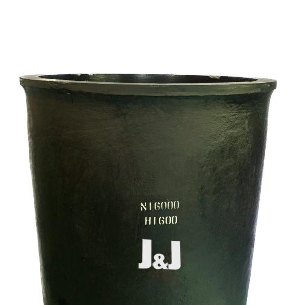 Forno de indução cilíndrico recto recipiente de metal fundido cristalizável resistência ao choque térmico
