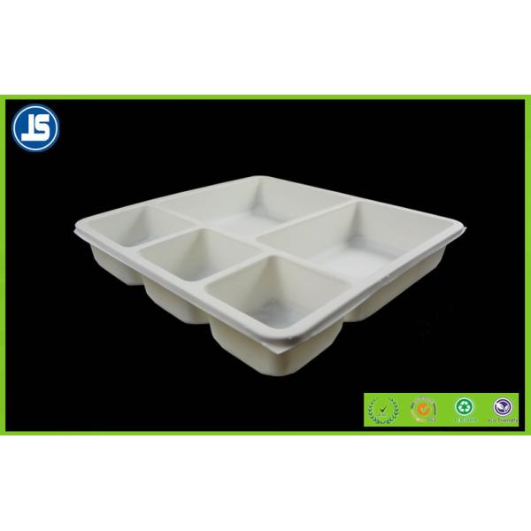 Disposable Biodegradable Food Trays 5 Compartment Tray Made From Corn Starch