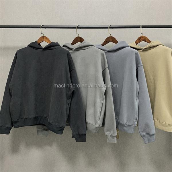 Custom Hooded Sweatshirt For Boys Lightweight Heavyweight Hoodie Acid Wash Black Spring Season