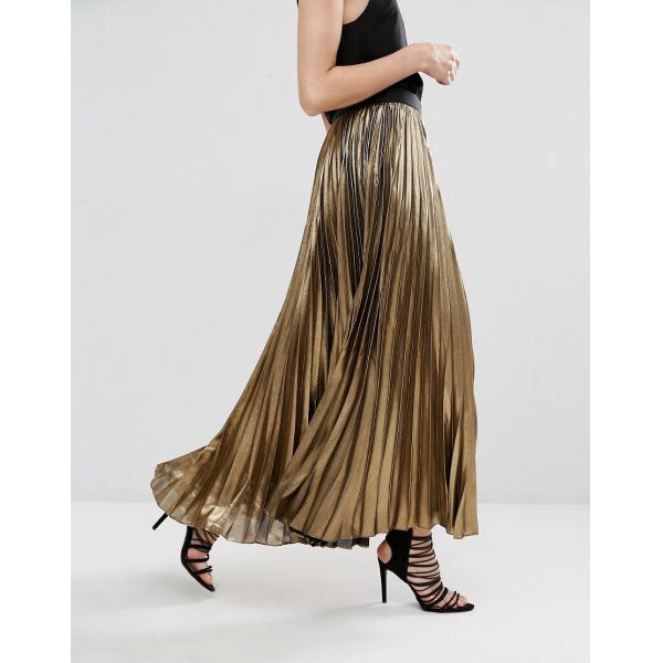Золото дизайна юбок одежд женщин индивидуального обслуживания наиболее поздно длиной плиссировало юбку