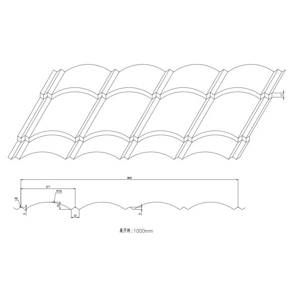 Petit pain de tuile vitré par 0.8mm en métal formant la machine pour Ppgi
