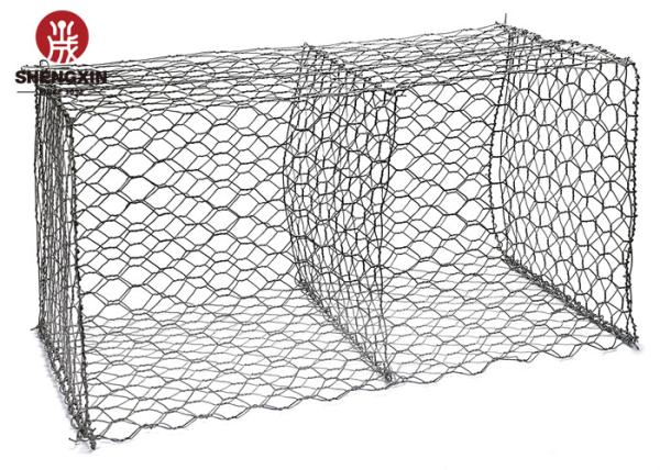 Heavy Galvanized Hexagonal Woven Steel Q195 Wire Mesh Gabion Box To Form Retaining Walls