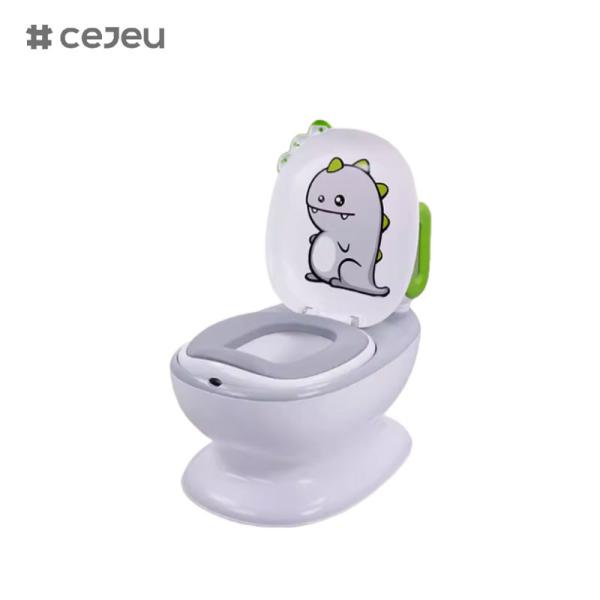 CJ-QC9991 Inodoro infantil simulado con baño con música de descarga, además de dibujos animados de niños de 2 a 6 a 8 años