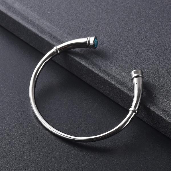 Stainless Steel Double End Open Cremation Souvenir Bracelet for Ashes Memorial Bangle