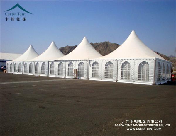 Wind - Resistant 50 Seater White Aluminum Pagoda Tent / Gazebo Event Tent