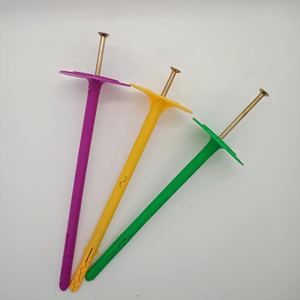 Plastic Nylon Wall Plug Insulation Fixing Anchors 55mm 60mm Drywall Insulation Dowel Board