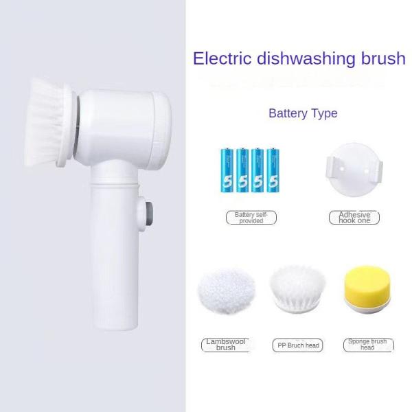 USB Rechargeable Kitchen Dishwashing Brush for Household Cleaning of Sink and Bathtub
