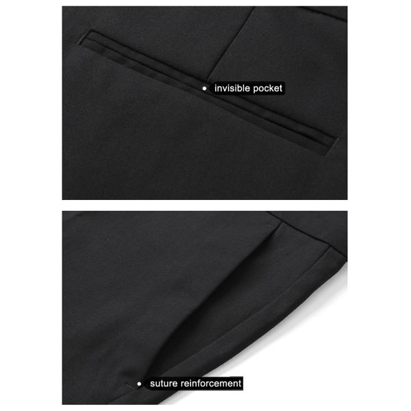 Мужские прямые узоры Хаки Боковая карманная короткая рубашка Формальные брюки Чино Средняя талия