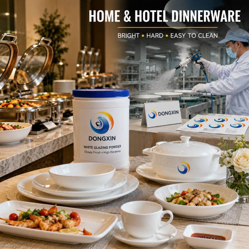 Non Toxic White Melamine Glazing Powder For Home / Hotel Dinnerware