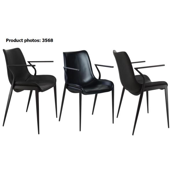 Glossy Elegant Black 54x59x82cm Dining Room Arm Chair