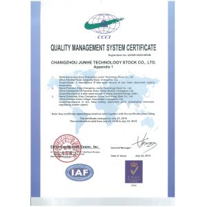 Changzhou Junhe Technology Stock Co.,Ltd Сертификации