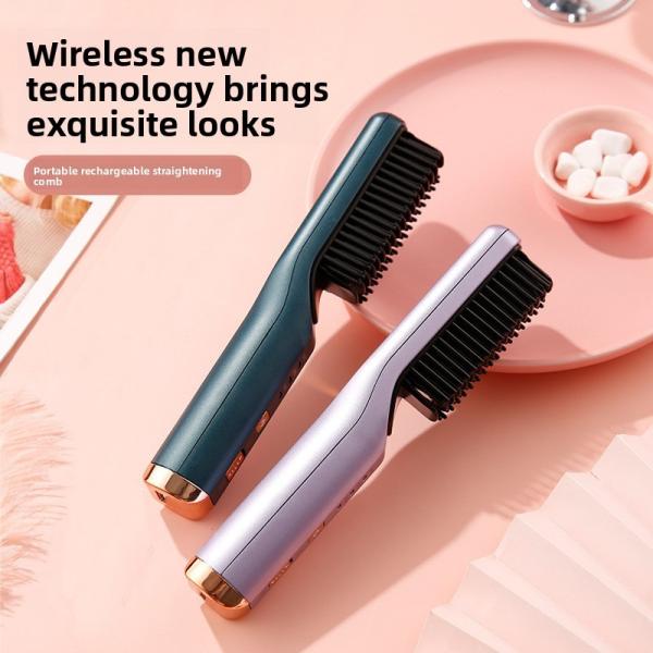 ANBOLIFE Wireless Rechargeable Mini Hair Straightener with Ceramic Plates for Home Use