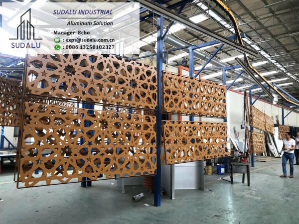 SUDALU PPG PVDF Powder Aluminum Perforated Panel with Muslim Pattern Outside Decoration Panel for Buildings