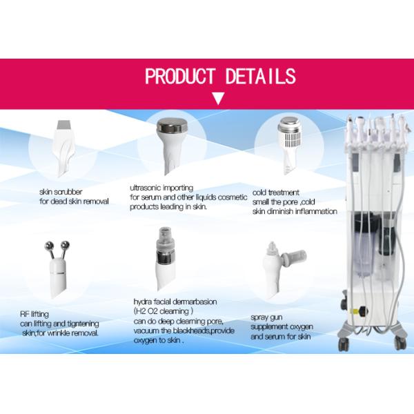 Vertical Type Hydra Peel Machine , 6 In 1 High Power Aqua Facial Machine