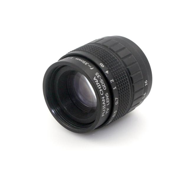 Television TV Machine Vision Lens C Mount Camera 35mm F1.7 Aperture Black Color