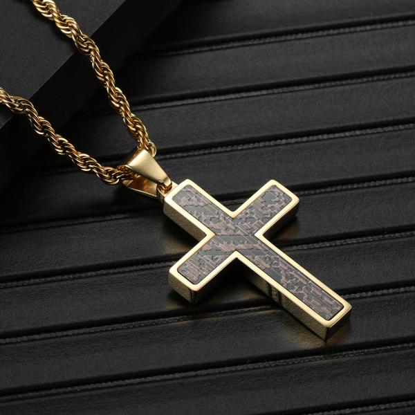 Stainless Steel Cross Pendant Mens Cross Necklace Christian Jewelry Special Design for Men