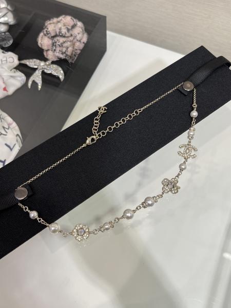 Elegant Design Crystal Pearl Necklace Luxury Necklaces With Copper Chain
