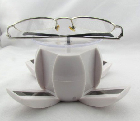 Unique apple shaped sunglasses solar rotary display, can work indoors with competitive price