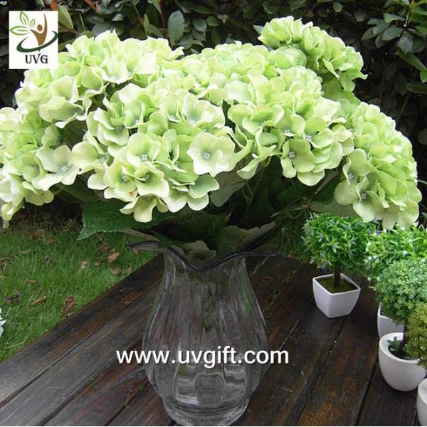 UVG Blue 7 heads artificial cheap hydrangea fabric flowers wedding decoration centerpieces