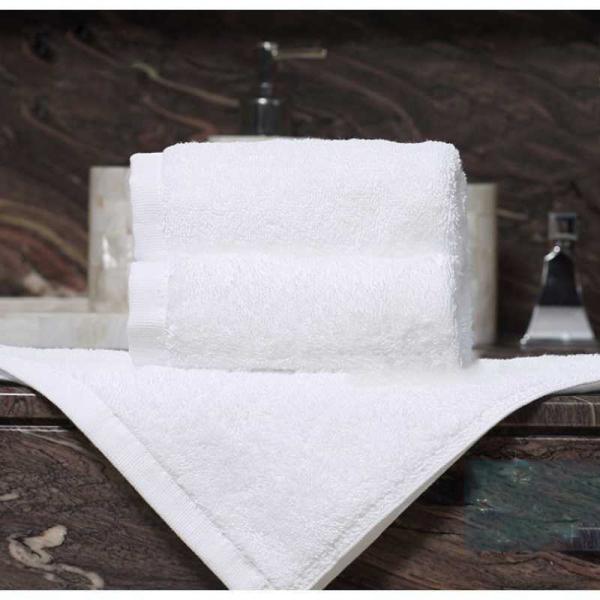 Customized Logo Luxury 5 Star Hotel White 100% Cotton Dobby Face Hand Bath Towels Set