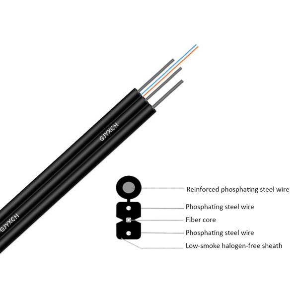 Кабель падения Ftth ядра куртки GJYXCH 2 кабеля оптического волокна само- поддерживая LSZH FTTH