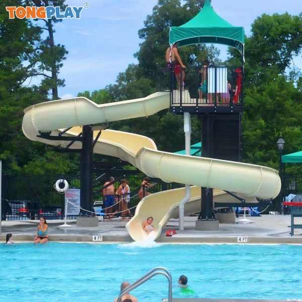 Commercial Outdoor Resort Swimming Pool Slide Fiberglass Hotel Pool Slide for Children and Adults