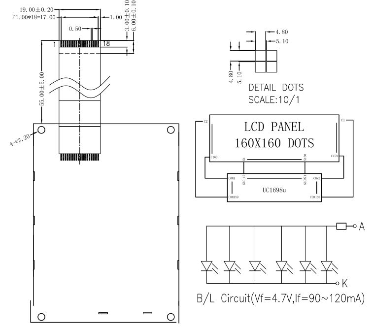Подгоняйте модуль дисплея характера 0.48mm STN FSTN LCD модуля экрана LCD
