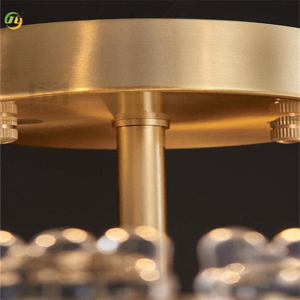 Modern Indoor Glass Chandeliers Pendant Lights With Golden Finish LED Lighting